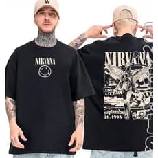[Camiseta Premium em Algodão Puro]GXG Camisa Nirvana In Utero Album Banda De Rock Camiseta Basica e Oversized Unissex