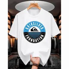 [Camiseta Premium em Algodão Puro]GXG Camiseta Masculina Básica Quiksilver Foundation Q.S Camisa T-shirt Unisex Algodão