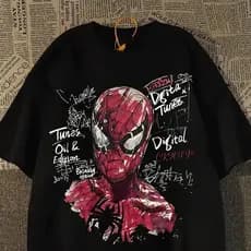 [Camiseta Premium em Algodão Puro]GXG BEAST FASHION unissex oversized Camiseta Anime Estampa The Amazing Spider Man Anim