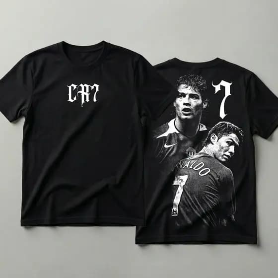 [Camiseta Premium em Algodão Puro]GXG Camiseta 100% Algodão Estampa Futebol Cristiano Ronaldo CR7