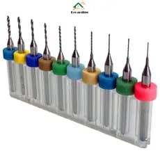 Kit 10 Broca Tungstênio 0.3 a 1.2mm Haste 3mm Micro Retifica