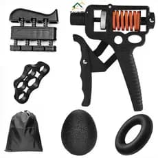 Kit 5 Peças Hand Grip Flexor De Punho Ajustável De Mola Antebraço Mãos 5-165Kgs Com Contador