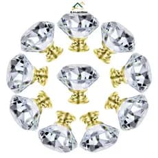 Uiu 10\16Pcs Maçanetas De Cristal Acrílico Gaveta Puxador Maçaneta De Porta Diamante Cabine