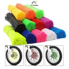 72Pcs Capa De Raio Para Bike Moto Cadeira De Rodas Universal Bicicleta 12 Cores 24CM