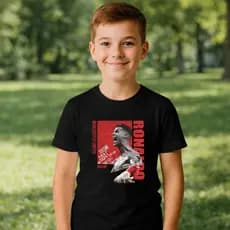 Camiseta juvenil CR7 JOGADOR Cristiano Ronaldo Futebol CR7 Robozão Infantil Estampa DTF Casul youtube presente filho