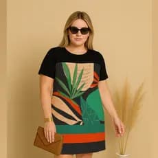 Camisetao Bata Chamise Estampado Folhas Folhagem Leve Confortavel Qualidade Perfeito Veste Bem