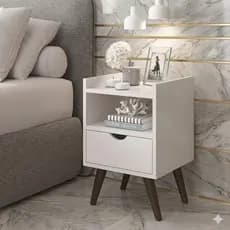 Kit com 2 Mesa de Cabeceira Retrô Com 1 Gaveta - CORES