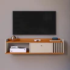Rack Suspenso Para Tv de Até 42 Polegadas Home Decoração Sala Quarto nicho 1 Porta - Várias Cores
