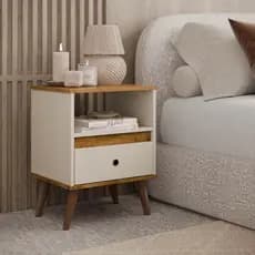 QUEIMA DE ESTOQUE PROMOÇÃO! Mesa De Cabeceira Para Quarto Pés Retro Criado 1 Gaveta Cores TED
