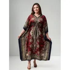 Vestido Longo Kaftan Indiano Estampado Boho Chic Plus Siz496