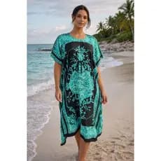 Vestido Kaftan Seda Indiana Importado – Estampa Luxo