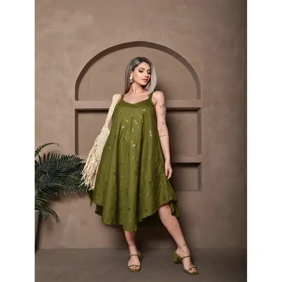 Vestido Longuete Bordado Lisa Moda Verão