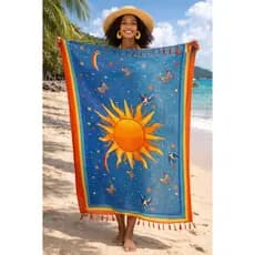 Canga de Praia Estampada Solar Mistica E Praiana