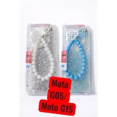 ✨ Capa  capinha glitter Premium para Moto G05/ G15 com Alça de Mão – Antichoque Transparente Brilho Luxo Feminina ✨