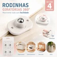 Kit Premium de Rodinhas Autoadesivas: 4/8/12/16 Unidades, Esfera de Rodízio 360° em Aço Inoxidável