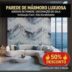 placa adesiva parede Mármore Vinílico 120X280cm Lavável e Impermeável - Visual Premium em Minutos