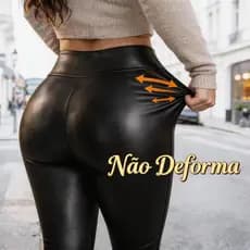 Legging de Couro Plus Size Inverno: Forro Peluciado, Quente e Modeladora para Você!