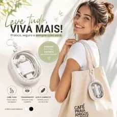 Organizador Portátil de Bolsa: Guarda Carregador, Cabo de Dados e Fone de Ouvido Externo