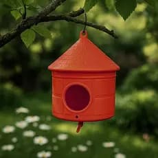 Casinha para Pássaro Jardim Ninho Decorativo C/ Poleiro Gancho