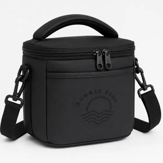 Bolsa Térmica Fitness Impermeável Academia Lancheira Marmiteira Viagem Preta