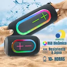 Caixa de Som Bluetooth Portátil Potente KIMASTER 40W 20W K520 K510 ANATEL IPX6 Rádio FM SD IPX6