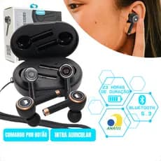 Fone de Ouvido Sem Fio Bluetooth Premium Intra-Auricular Estéreo ANATEL TWS100 Microfone KIMASTER