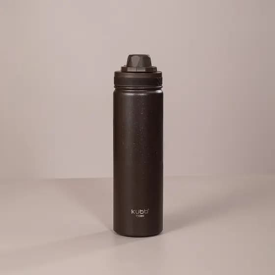 Garrafa Térmica Marrom 750ml Inox Fosca Personalizada Bebida Gelada Quente Parede Dupla Academia
