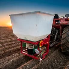 Semeadeira Adubadeira Elétrica 12v Trator Agrícola 120kg Sementes Milho Pastagem Capim Horta Premium