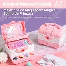 🎀 Maleta de Maquiagem Infantil | Segura · Fofa · Ideal para Presente