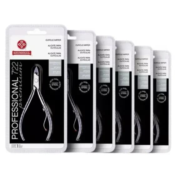 kit 6 Alicates Inox Cutícula Premium Profissional 722 - Mundial