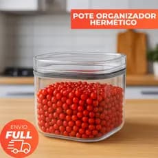 Pote Organizador Hermético Multiuso 6UND Porta Tempero 450ml Transparente Plástico com tampa UZ