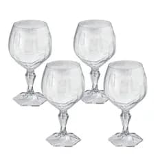 Taças para Água Vinho Suco 4UND Tango Axé Samba Valsa 350ml Plástico Translúcida Rosa UZ