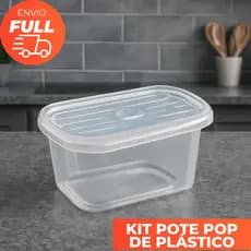Kit 5 unidades Pote Pop Retangular 380ml Plasútil