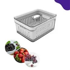 Organizador de Alimentos com Cesto Geladeira Frutas Verduras Legumes Salada 2,2L Clear Fresh OU