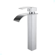 TORNEIRA BANHEIRO LAVABO BICA ALTA MONOCOMANDO CASCATA CROMADA QUENTE E FRIA DOMUM