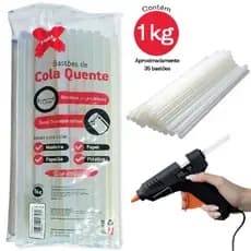 BASTÃO COLA QUENTE GROSSA 11MM 1KG ECONOMY PROFISSIONAL MAKE+