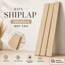 Ripas Shiplap MDF Cru Premium 1,20x10cm Painel Ripado Moderno Fácil Instalação