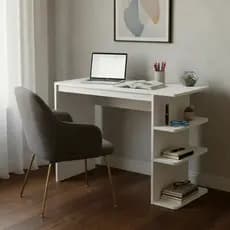 Mesa Escrivaninha Para Estudo + Estante Degrau Multiuso Luxo Branca
