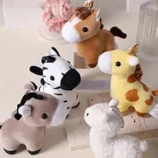 Chaveiro De Cavalo , Pingente De Girafa De Pelúcia , Enfeites De Mochila Animal , Boneca Pequena