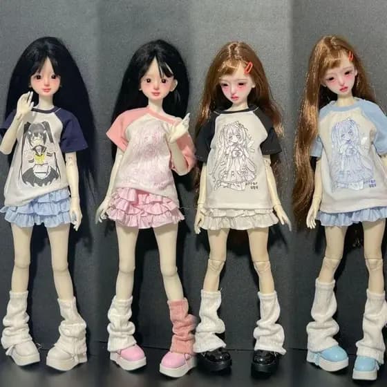 Camiseta Lazer , Com Meias Perna , Bonecas , Roupas Universitárias , Para 30/45cm 1/4 1/6 BJD * & * -