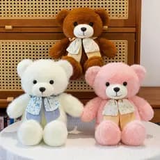 Arco Dois Desenhos Animados Lenço De Seda Transformável Urso De Pelúcia Brinquedo Flor Mochila Presente De Aniversário-&