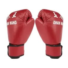 Luvas de boxe vermelhas de PU para adultos, para karatê, muay thai, boxe, shada, equipamento profissional de boxe para h