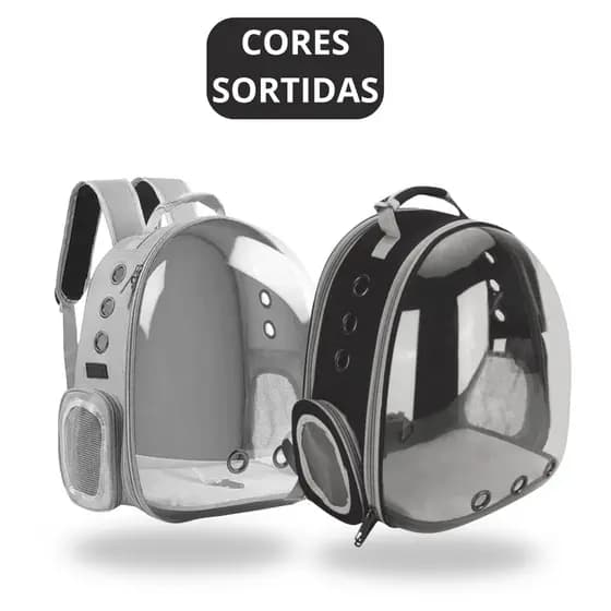 Mochila Pet Transporte para Cães e Gatos Visão Ampla com Entrada de Ar  BM-F1211