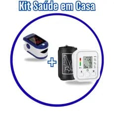 Kit Saúde em Casa: Oxímetro Digital de Dedo + Monitor Digital de Pressão Arterial de Braço