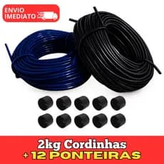 Kit 2kg Fio De Enrolar Cadeira + 12 Ponteiras Pés Cordinha Cadeira Espaguete Pvc Trançar Cadeiras