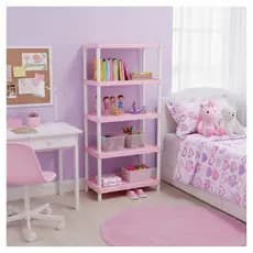 Estante Modular 5 Prateleiras Rosa Bebê Multi Uso Quarto Infantil Organização