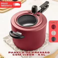 Panela de Pressão 4,5L Com Visor Superior Grande Antiaderente MTA Grafite/Cereja/Baunilha