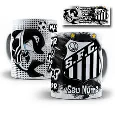 Caneca Porcelana Santos SFC Personalizada Com SEU NOME