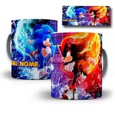 Caneca Porcelana Sonic Personalizada Com SEU NOME
