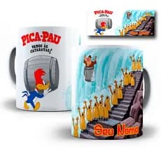 Caneca Pica Pau Porcelana Personalizada com Seu Nome  Xicara Divertida 325ml